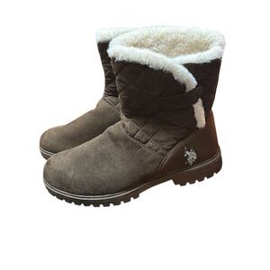 U.S. Polo Assn. Women's Black Suede Ankle Boots Size 10 Winter